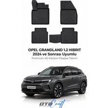 Otocraft Opel Grandland 1.2 Hibrit (2024 ve Sonrası) Araca Özel 4d Karbon Havuzlu Oto Paspas Full Set 5 Parça
