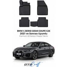 Otocraft Bmw 4 Serisi Gran Coupe G26 (2021 ve Sonrası) Araca Özel 4d Karbon Havuzlu Oto Paspas Full Set 5 Parça