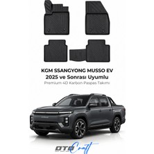Otocraft Kgm Ssangyong Musso Ev (2025 ve Sonrası) Araca Özel 4d Karbon Havuzlu Oto Paspas Full Set 5 Parça