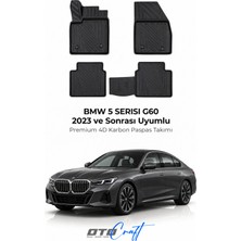 Otocraft Bmw 5 Serisi G60 (2023 ve Sonrası) Araca Özel 4d Karbon Havuzlu Oto Paspas Full Set 5 Parça