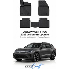 Otocraft Volkswagen T Roc (2026 ve Sonrası) Araca Özel 4d Karbon Havuzlu Oto Paspas Full Set 5 Parça