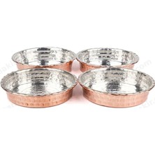 Zinnunbakır Bakır Tabak Kahvaltılık Çerezlik 4'lü Set 11.5 cm