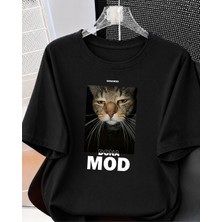 Donamod Unisex Kadın / Erkek Sevgili Arkadaş Hediye Kedi Baskılı T-Shirt