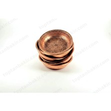 Zinnunbakır Bakır Baskılı Eskitme Çerezlik Tabak 6'lı, 11 cm Ağız Çapı, 0.70 mm Kalınlık,(Ad. 85 Gr, TOP.500 Gr)