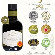 Gaia Pearls İKİLİ SET Yeşil Seri 250 ml X2 Ab Coğrafi Işaretli Milas Memecik Erken Hasat Soğuk Sıkım Zeytinyağı Dengeli Meyvemsi