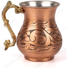 Zinnunbakır Germanicia Klasik Desenli Oyma Bakır Ayran Bardağı/maşrapa