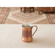 Zinnunbakır El Işlemesi Bakır Retro Bardak– Orijinal Retro Motif Bakır Su ve Ayran