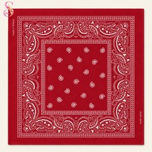 Yshine %100 Pamuk Paisley Desenli 50X50 cm Kadın Bandana Saç ve Boyun Aksesuarı