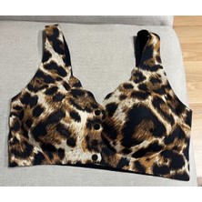 Aytekx C Cupcıkarılabilir Pedli Leopar Desenli Cıtcıtlı Sütyen