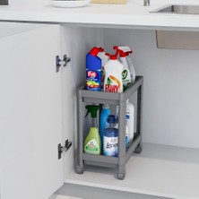 Brf Store Buradabulabilirsin Deconox 2 Katlı Tekerlekli Tezgah Altı Düzenleyici, Mutfak, Banyo, Ardiye ve Depo