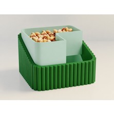 Brf Store Buradabulabilirsin Fıstık Kasesi – 3D Baskı Çift Hazneli Kabuk Ayırıcı Sunum Kasesi - Yeşil Mint