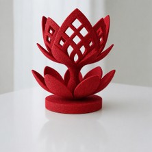 Brf Store Buradabulabilirsin Lotus Çiçeği Mumluk – 3D Baskı Dekoratif Tealight Mumluk-Kırmızı