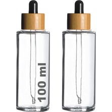 Brf Store Buradabulabilirsin Afracam Damlalık 100 ml Şeffaf Bambu Kapaklı Cam Şişe 100 cc Dropper Ahşap 2 Adet