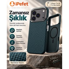 iPefet Iphone 17/18 Pro Max Karbon Görünümlü Turuncu Kılıf