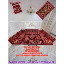 Md Home Carpet Şark Köşesi Minder Takımı Anadolu Desenli Sedir Seti Çift Yüzlü Yıkanabilir Özel Tasarım