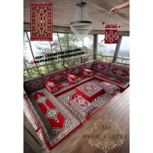 Md Home Carpet Şark Köşesi Minder Takımı Anadolu Desenli Sedir Seti Çift Yüzlü Yıkanabilir Özel Tasarım