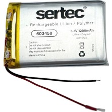 Antenci Sertec 603450 3.7V 1200MAH Lithium Polymer Pil - Bms Devreli