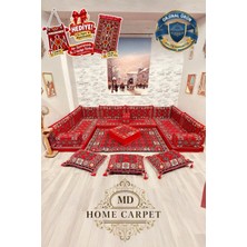 Md Home Carpet Şark Köşesi Minder Takımı Anadolu Desenli Sedir Seti Çift Yüzlü Yıkanabilir Özel Tasarım
