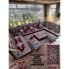 Md Home Carpet Şark Köşesi Minder Takımı Anadolu Desenli Sedir Seti Çift Yüzlü Yıkanabilir Özel Tasarım