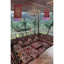 Md Home Carpet Şark Köşesi Minder Takımı Anadolu Desenli Sedir Seti Çift Yüzlü Yıkanabilir Özel Tasarım