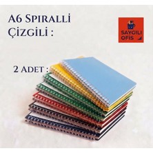 Mikro Saygılıofis Spiralli Pp. Kapak Ödev Defteri A6 60 Yaprak Çizgili Not Defteri Telli  ( 2 Adet )