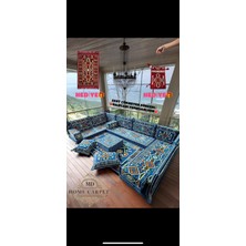 Md Home Carpet Şark Köşesi Minder Takımı Anadolu Desenli Sedir Seti Çift Yüzlü Yıkanabilir Özel Tasarım