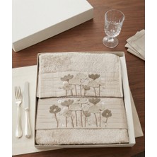 Fiesta Umay Süzene Bambu Bürümcük Analı Kızlı Havlu Seti (1 Adet 30X50 cm ve 1 Adet 50X90 cm ) %70 Bambu %30 Pamuk
