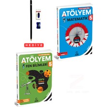 5.sınıf Atölyem Yeni Müfredata Göre Matematik-Fen Bilimleri Soru Bankası Tadında 2 Kitap Set Kalem Seti Hediyeli