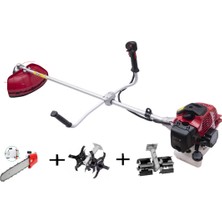 ROY'S RED NEW MODEL BENZINLI YAN TIRPAN OT ÇALI ÇIM BIÇME VE  2 ADET TOPRAK ÇAPALAMA MAKINESI DAL BUDAMA DAHIL