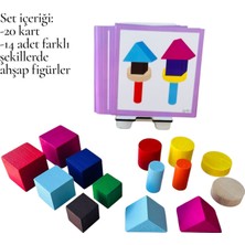 Loyameri Kidsshop Şekillerle Mantık Kulesi/ Küp Dizme Eğitici Kartlı Materyal