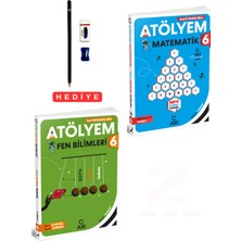 6.sınıf Atölyem Yeni Müfredata Göre Matematik-Fen Bilimleri Soru Bankası Tadında 2 Kitap Set Kalem Seti Hediyeli