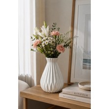 Yumuk Shop Dekoratif Mini Modern Iskandinav Vazo - Beyaz