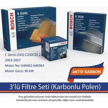 Netpar Mercedes C Serisi (203) C200CDI 2.2 2003-2007 Bosch 3'lü Filtre Seti (Karbonlu POLEN)-646962-646963