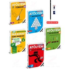 6.sınıf Atölyem Yeni Müfredata Göre Türkçe-Matematik-Fen Bilimleri-Sosyal Bilgiler-Paragraf Soru Bankası Tadında 5 Kitap Set Kalem Seti Hediyeli