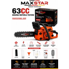 Maxstar 63CC Mini Benzinli Motorlu Testere 30 cm 22 Diş Zincir Ağaç Odun Dal Kesme Makinesi