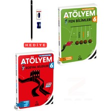 6.sınıf Atölyem Yeni Müfredata Göre Fen Bilimleri-Sosyal Bilgiler Soru Bankası Tadında 2 Kitap Set Kalem Seti Hediyeli