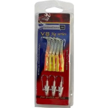 Naniwaosakashi V8 8cm 5.5gr 3 Jighead + 5 Silikon Yem Seti Lemon Back
