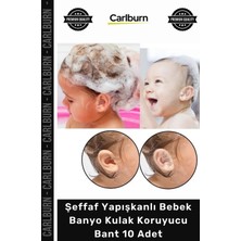 Carlburn Özel Üretim Su Geçirmez Duş Yüzme Bone Şeffaf Yapışkanlı Bebek Banyo Kulak Koruyucu Bant 10 Adet