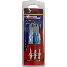 Naniwaosakashi V8 8cm 5.5gr 3 Jighead + 5 Silikon Yem Seti Nacre Blue