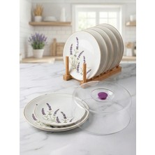Yumuk Shop Lavender Serisi 8 Parça Fanuslu Kek Pasta Takımı