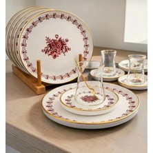 Yumuk Shop 18 Parça Lüks Vintage Renkli Çay Pasta Takımı
