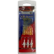 Naniwaosakashi V8 8cm 5.5gr 3 Jighead + 5 Silikon Yem Seti Golden Glitter