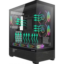 Rampage Hydra V5 850W 80 Plus Bronze Siyah 6*12CM Argb Fan Atx Mıd-T Gaming Oyuncu Kasası