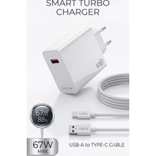 Başkenttekno 67W Turbo Hızlı Şarj Cihazı Adaptör ve Usb-A To Type-C Kablo Seti - Made In Eu