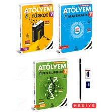 7.sınıf Atölyem Yeni Müfredata Göre Türkçe-Matematik-Fen Bilimleri Soru Bankası Tadında 3 Kitap Set Kalem Seti Hediyeli