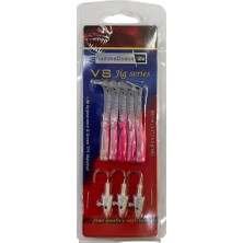 Naniwaosakashi V8 8cm 5.5gr 3 Jighead + 5 Silikon Yem Seti Glow Pink Glitter