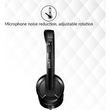 Rapoo H100 Kablolu Kulak Üstü Kulaklık - Mikrofonlu - 3.5mm - Siyah