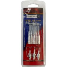 Naniwaosakashi V8 8cm 5.5gr 3 Jighead + 5 Silikon Yem Seti Pearl Silver