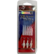 Naniwaosakashi V8 8cm 5.5gr 3 Jighead + 5 Silikon Yem Seti Purple Transparent