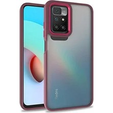Lexroo Xiaomi Redmi 10 Kılıf Şeffaf Arka Yüzey Özel Kamera Çerçeveli Renki Butonlu Kapak